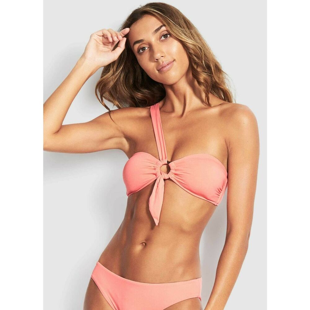 Seafolly Active Ring Front Bandeau Bikini Top NWT